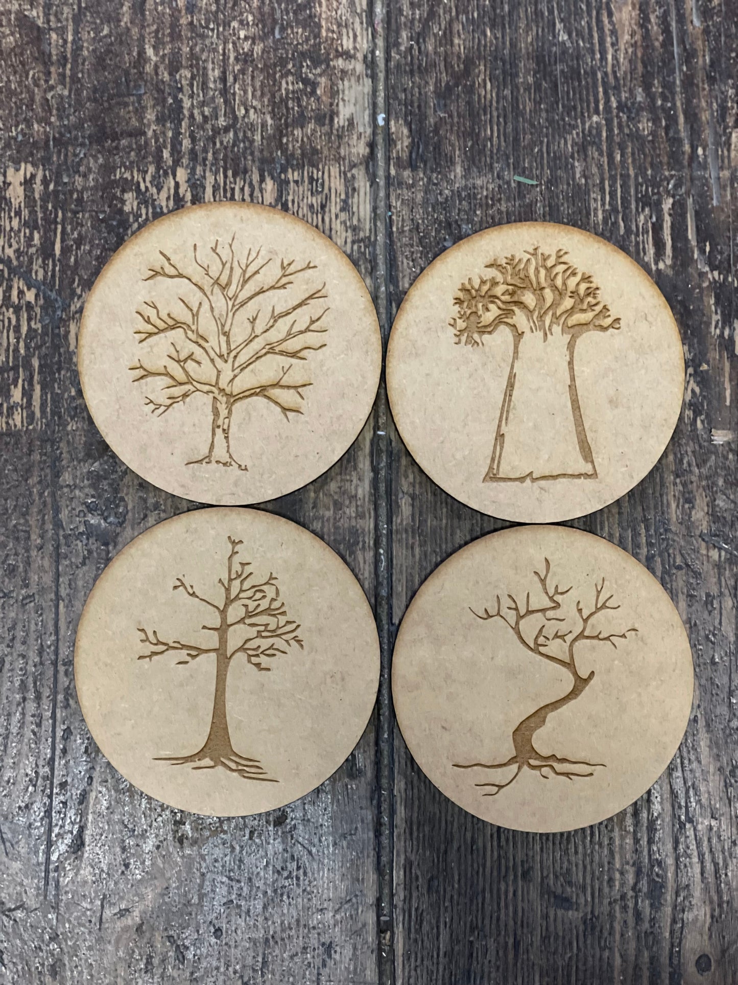 African Tree Coasters Set 3