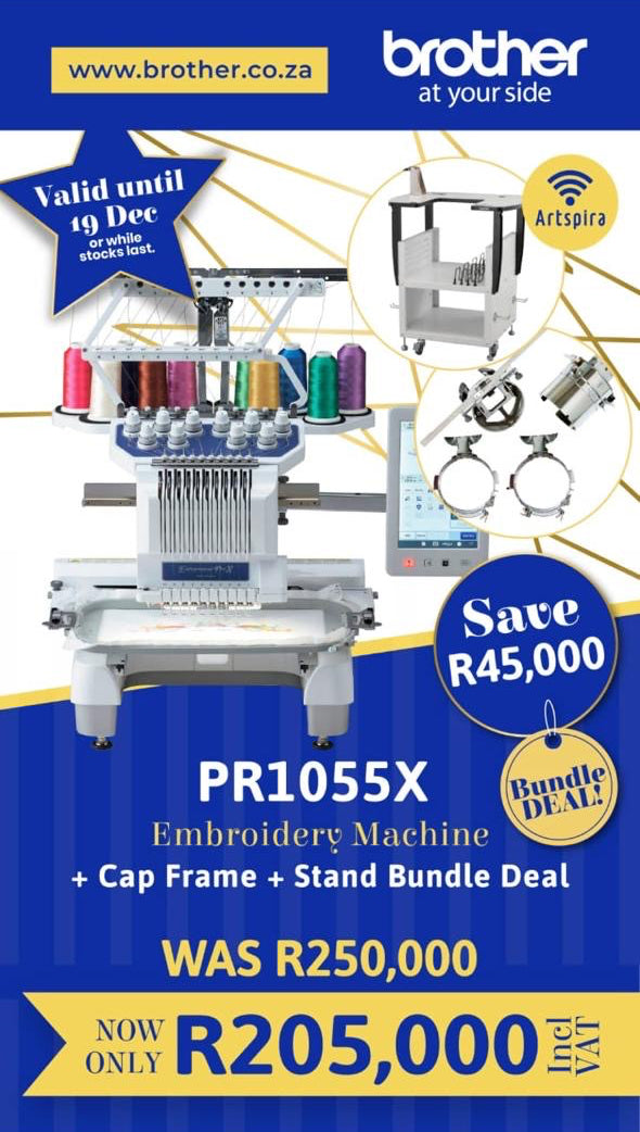 Brother PR105X Embroidery Machine + Cap Frame