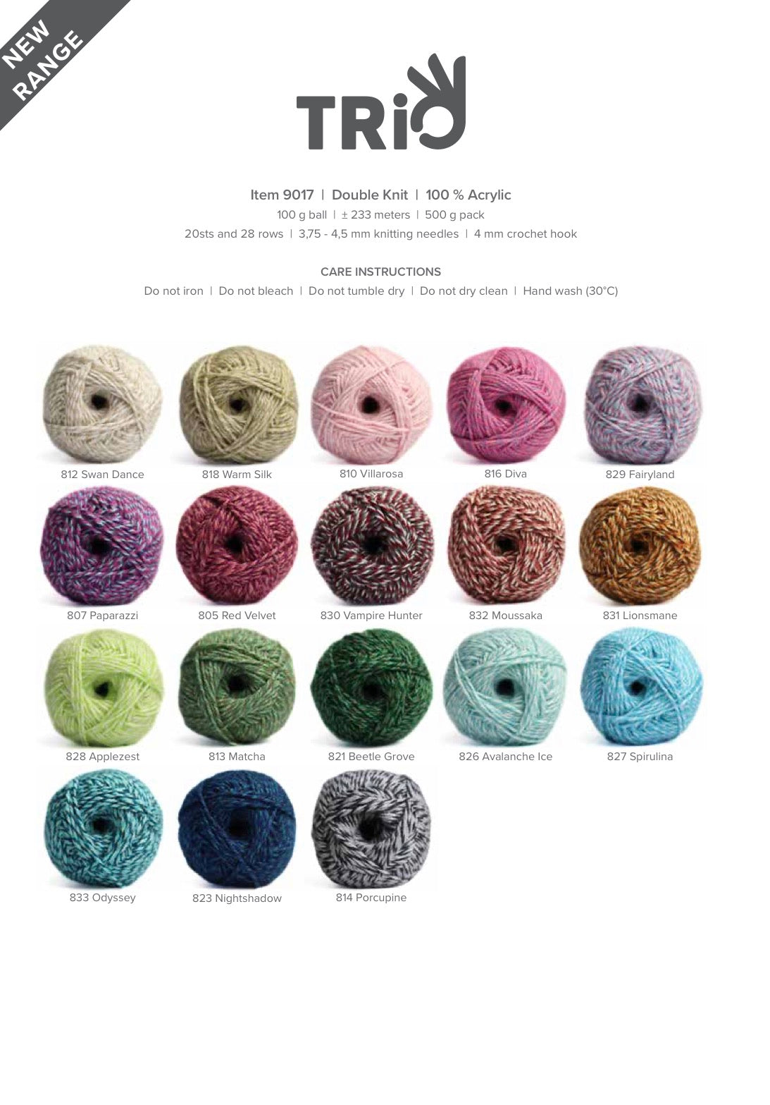 Elle Charity Double Knit Trio 100g
