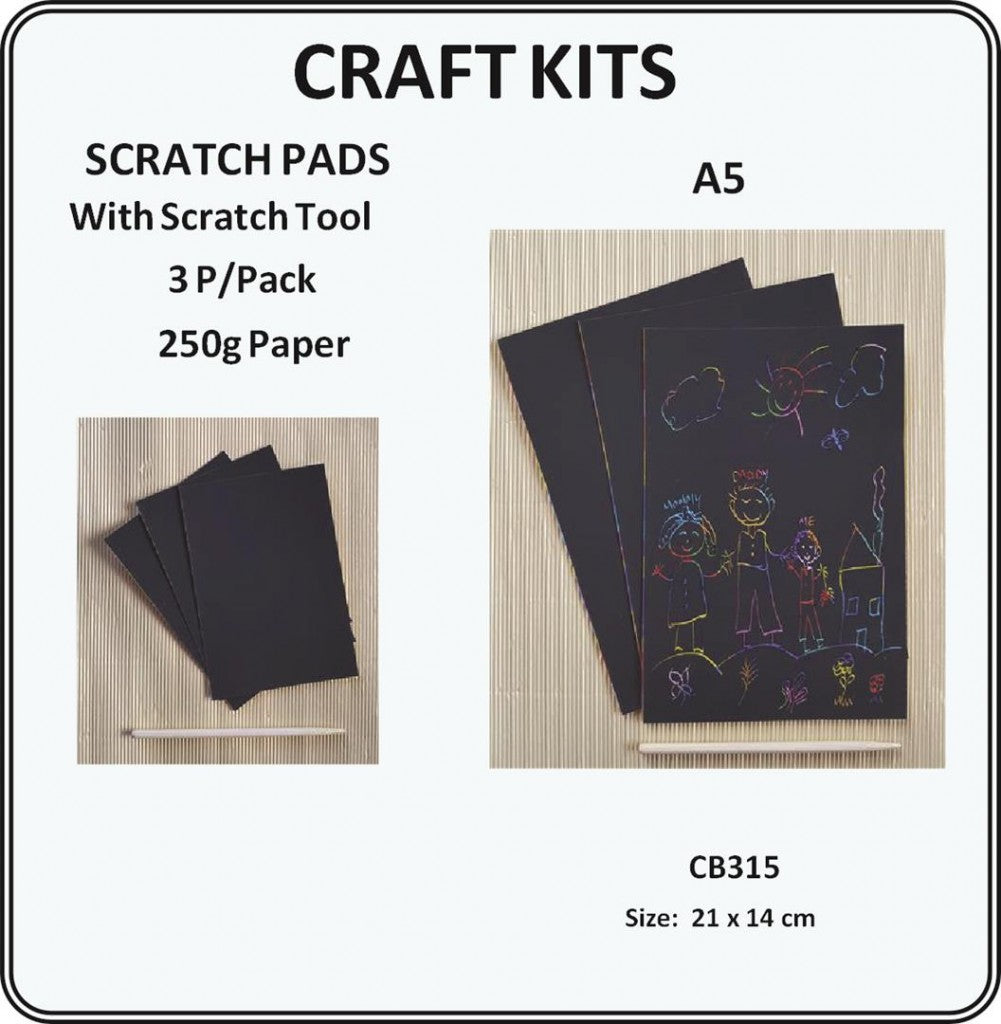 Scratch Pads 3 per pack with Wood Tool
