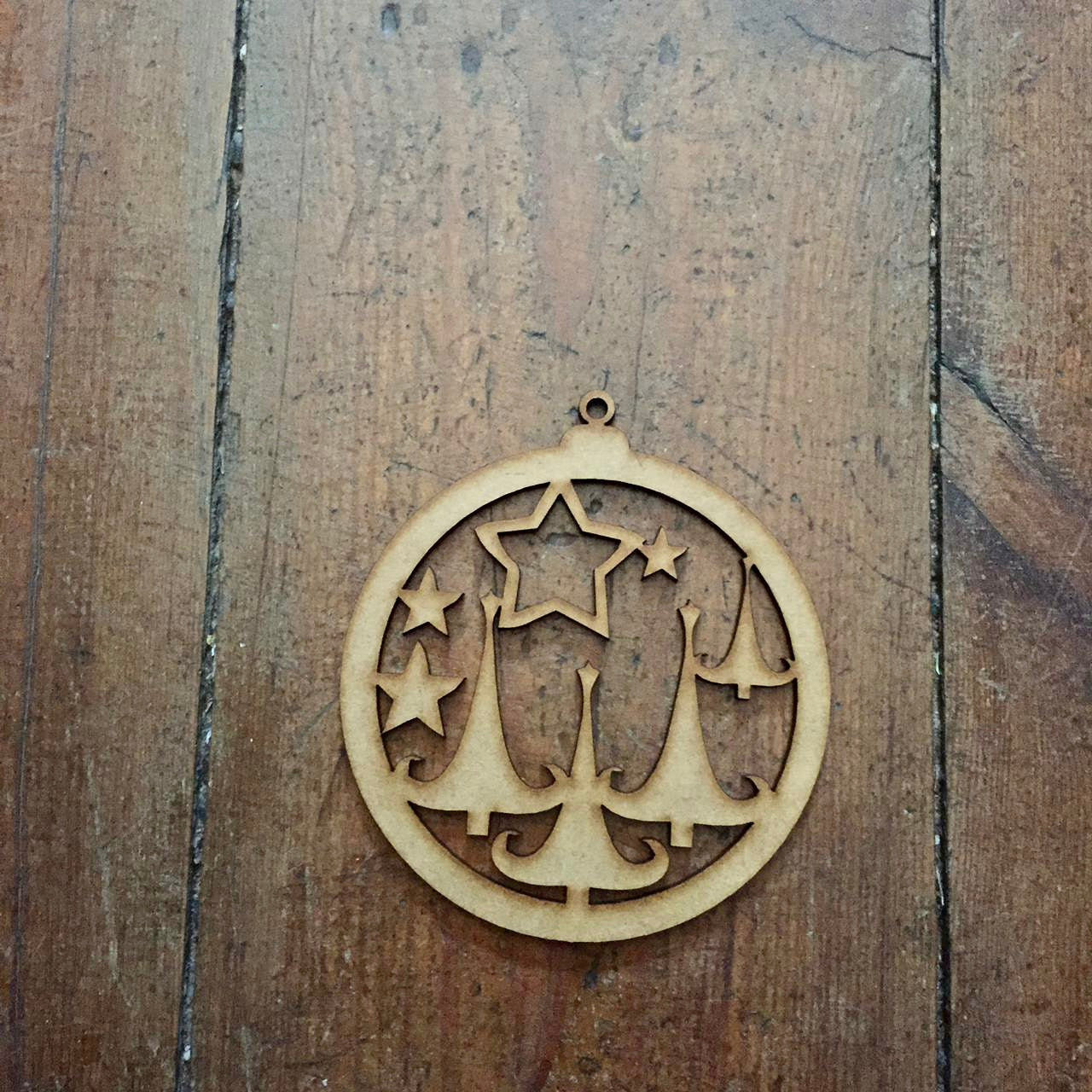 Wooden Christmas Baubles Assorted